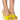 Front View Beast Mode Fuzzy Pointed Toe Sandal In Yellow