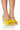 Front View Beast Mode Fuzzy Pointed Toe Sandal In Yellow