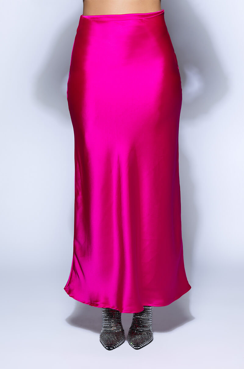 Back View Beautiful Heart Satin Maxi Skirt 6