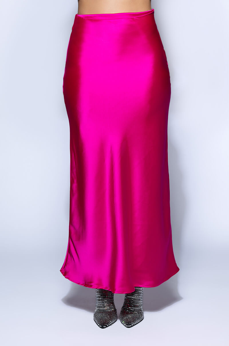 Back View Beautiful Heart Satin Maxi Skirt 5