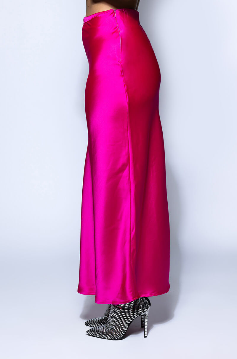 Detail View Beautiful Heart Satin Maxi Skirt 8