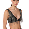 Front View Beautiful Lights Chain Fringe Bra Top