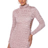 Front View Beautiful Soul Bubble Stretch Long Sleeve Mini Dress