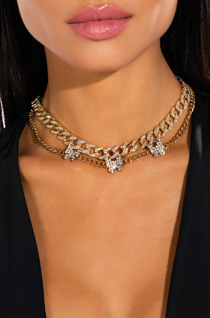 BEAUTIFUL WINGS GOLD CHOKER NECKLACE SET view 0