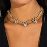 Front View Beautiful Wings Gold Choker Necklace Set