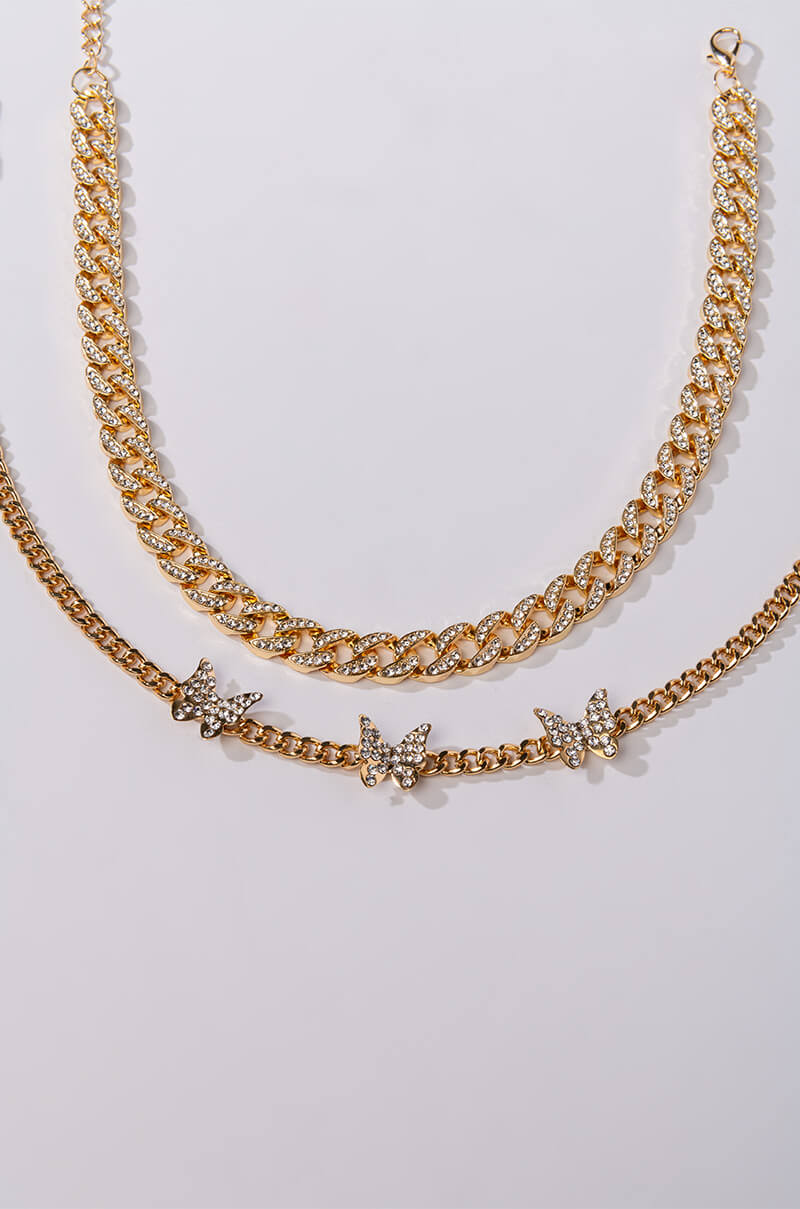 Back View Beautiful Wings Gold Choker Necklace Set