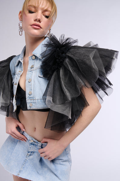 bebe-luxe-tulle-shoulder-