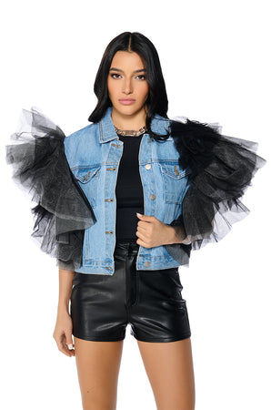 BEBE RX TULLE SHOULDER VEST – AKIRA