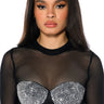 Front View Bedazzle Support Bra C Cup