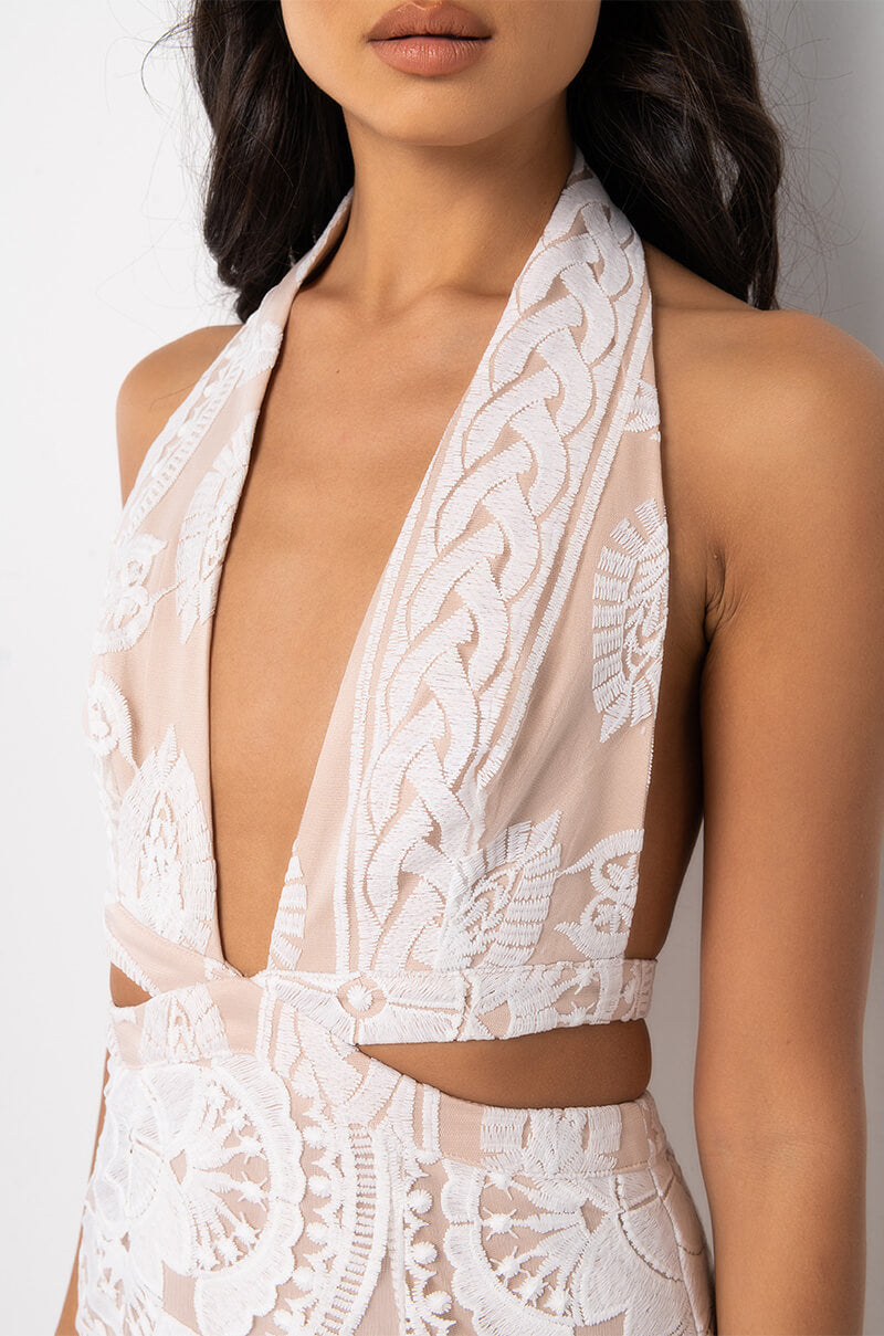 Full View Been The Queen Peplum Lace Maxi Dress