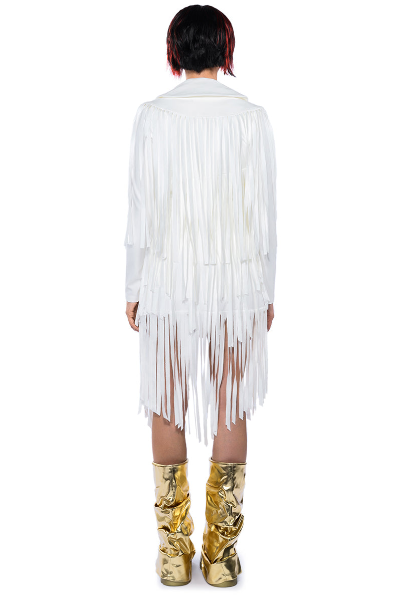 Extra View Been Winning Long Sleeve Fringe Romper