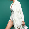 Front View Been Winning Long Sleeve Fringe Romper