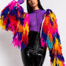 Front View Before I Love U Fringe Cardigan in Multi