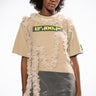 Front View Beige Ruffle Tshirt