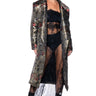 Front View Bel Canto Brocade Trench Coat