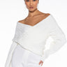 Front View Believe It Off The Shoulder Knit Sweater