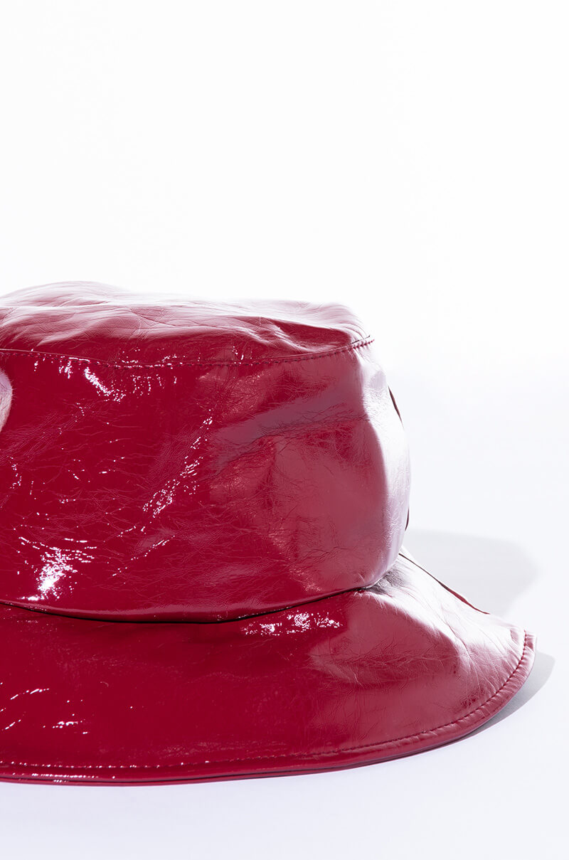 Detail View Bella Faux Leather Bucket Hat