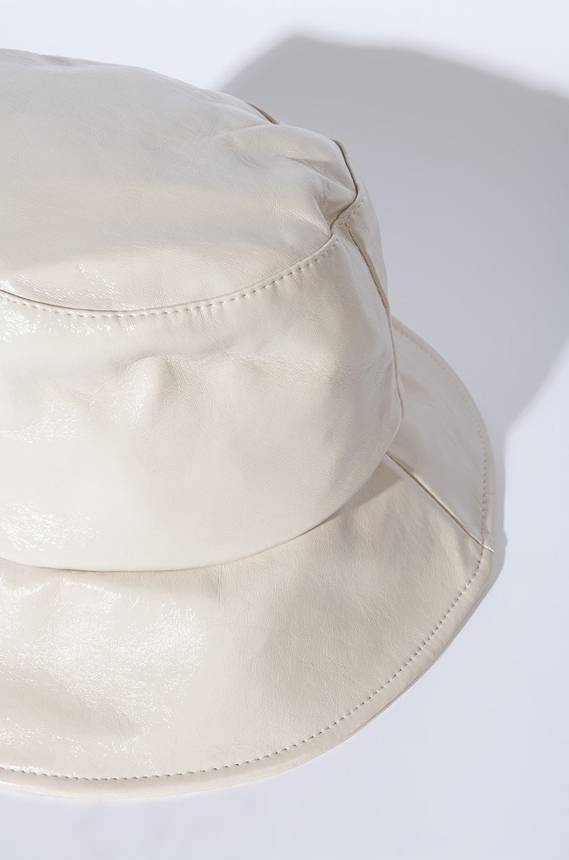 Detail View Bella Faux Leather Bucket Hat 3