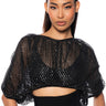 Front View Bella Short Sleeve Sequin Blouse