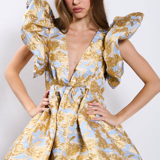 Front View Belle Of The Ball Brocade Mini Dress