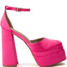 Front View Belle Of The Ball Chunky Platform Pump In Fuchsia