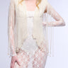 Front View Belle Of The Ball Pearl Embellished Capelet Top