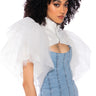 Front View Belle Of The Ball Tulle Sleeve Bolero