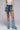 Front View Belted Multi Denim Mini Skort