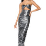 Front View Bennie Metallic Cut Out Maxi Dress