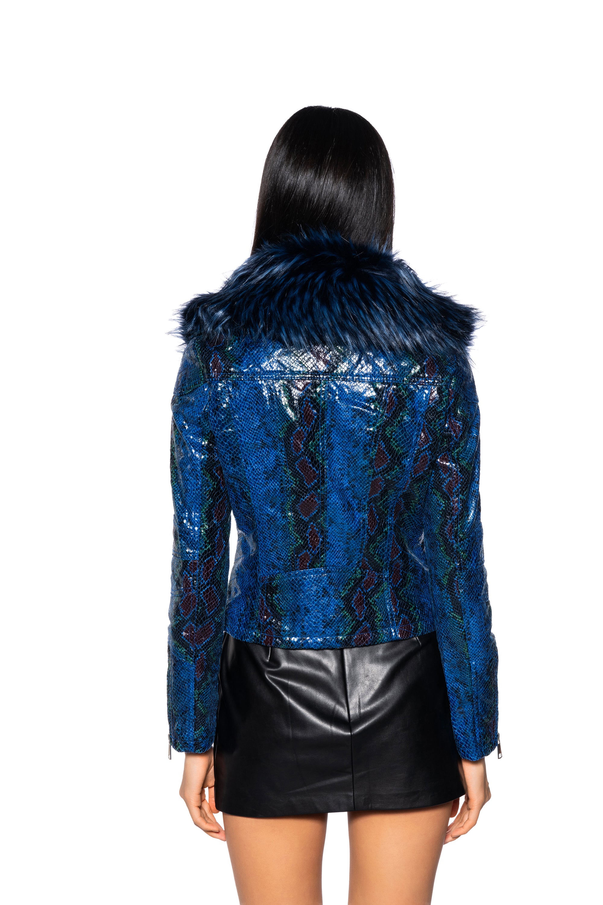 Extra View Benny Fur Collar Snake Jacket