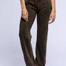 Front View Berlin Mineral Wash Wide Leg Sweatpant In Dark Brown