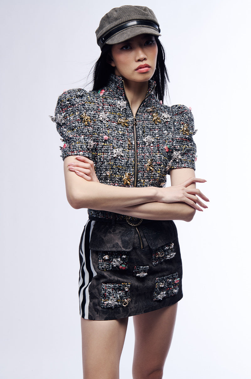 Extra View Bernie Tweed Mini Dress