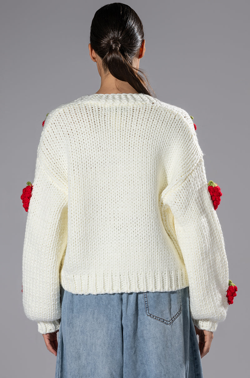 Extra View Berries Button Cardigan