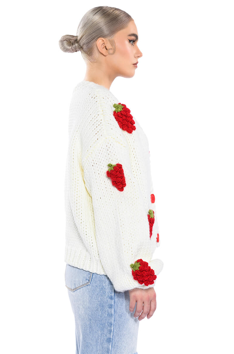 Extra View Berries Button Cardigan