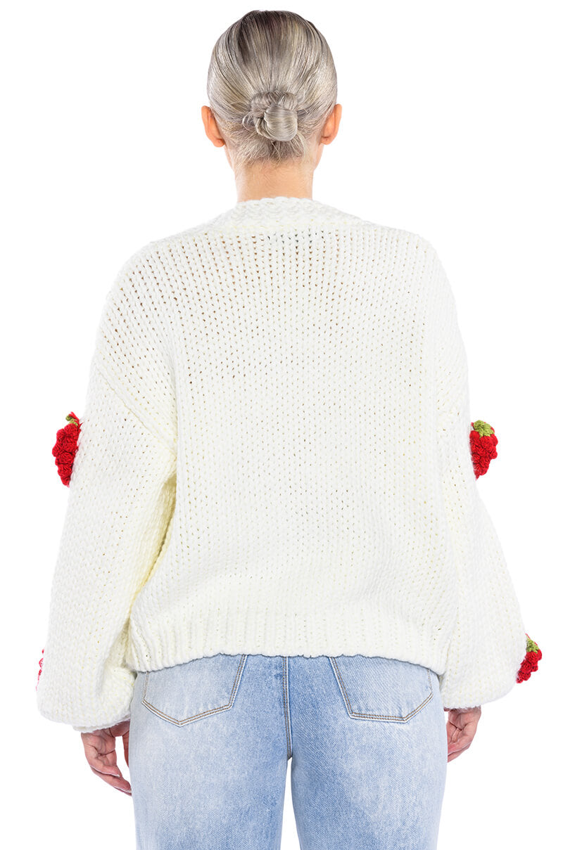 Extra View Berries Button Cardigan
