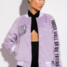 Front View Best Dressed Lilac Bomber