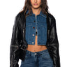 Front View Best Of Both Worlds Denim Moto Jacket