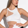 Front View Best Of Me Mesh Cutout Ribbed Tank