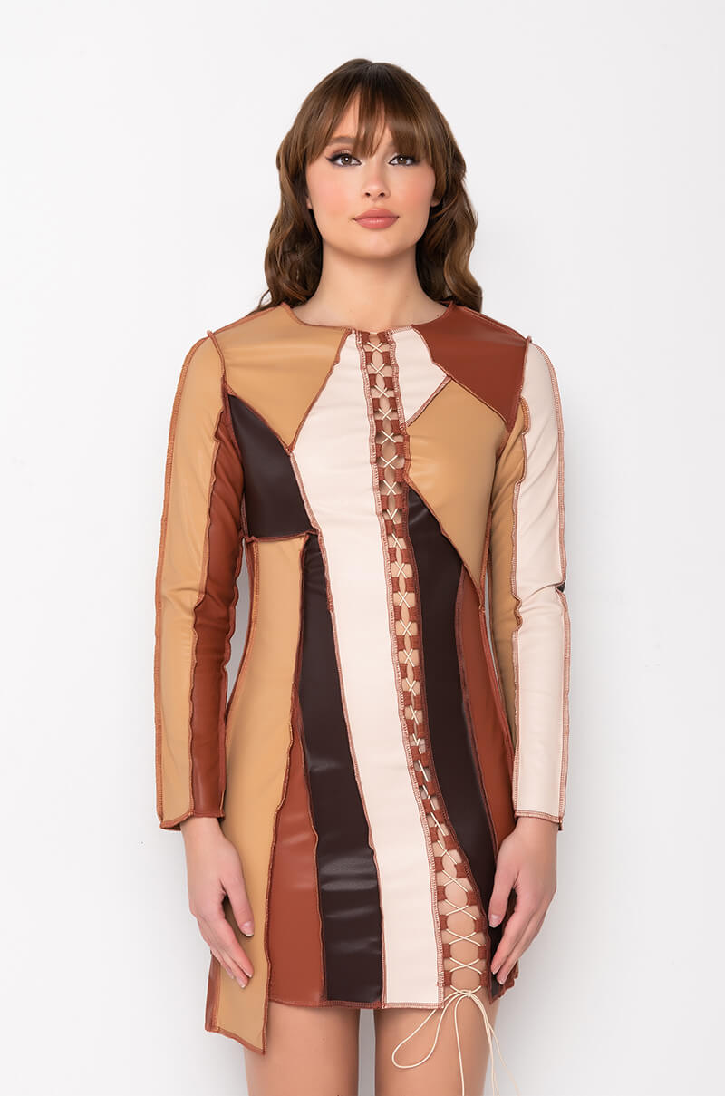 leather work dress Sleek faux leather dresses for fall