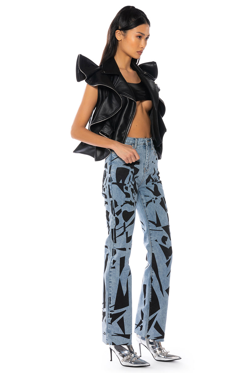 Back View Better Off Painted Relaxed Fit Jeans