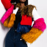 Front View Better Than Ever Multi Fur Coat in Multi