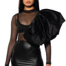 Front View Bianca Statement Shoulder Mesh Bodysuit