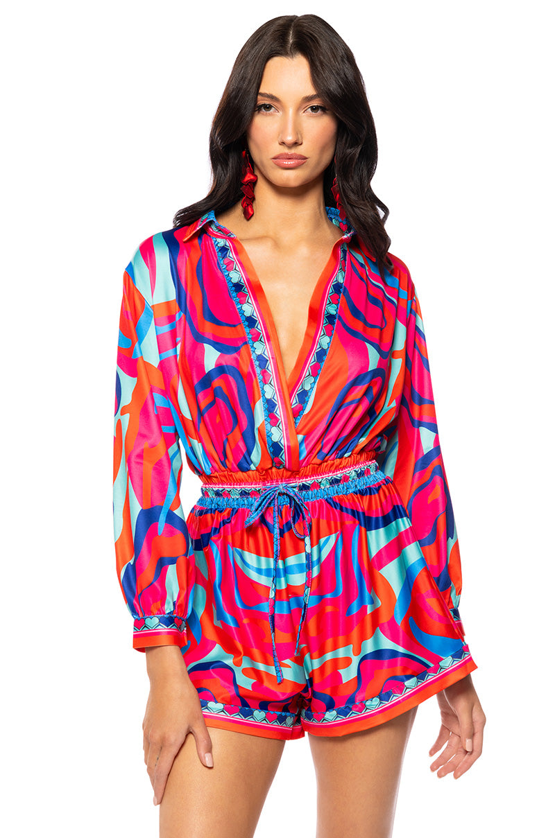 BIANCA TIE WAIST ROMPER view 0