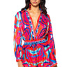 Front View Bianca Tie Waist Romper In Multi