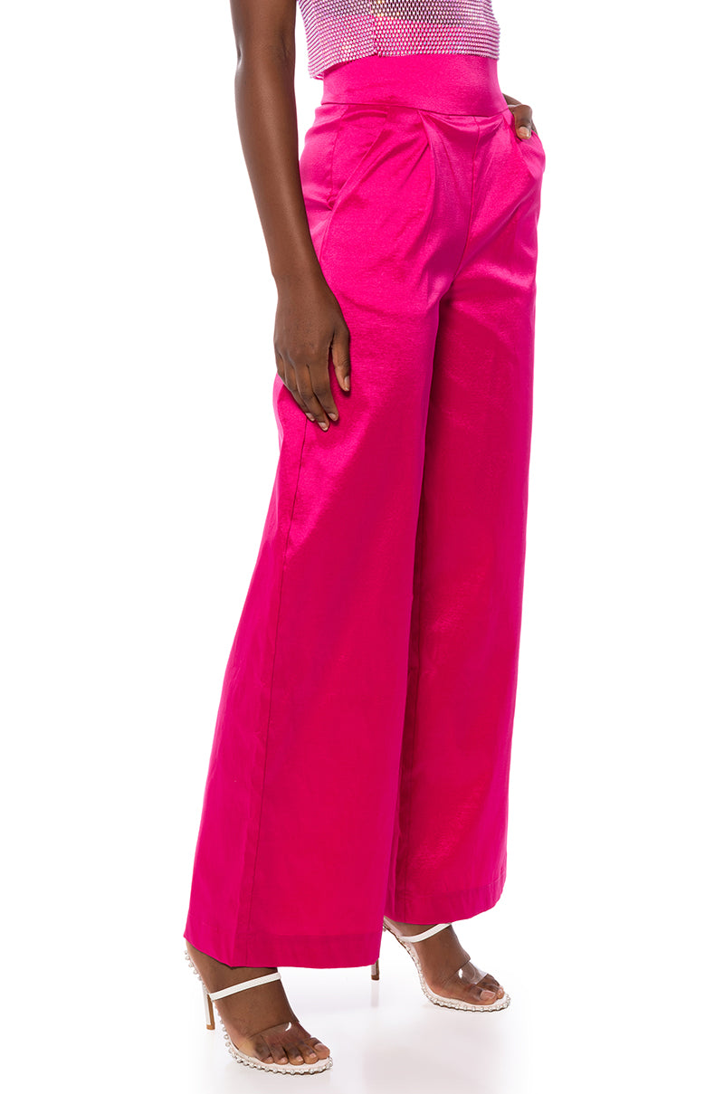Front View Big Booty High Waist Wide Leg Trouser