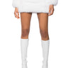 Front View Big Mood Faux Fur Detail Mini Skirt