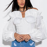 Front View Biggest Fan Ruffle Detail Blouse