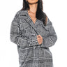 Front View Bing Plaid Long Jacket Trench