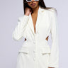 Front View Birdy Back Cut Out Blazer In White