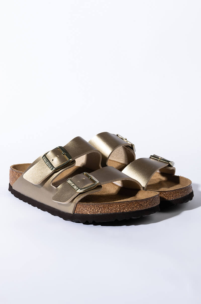 Detail View Birkenstock Arizona Birko-flor Gold Sandal